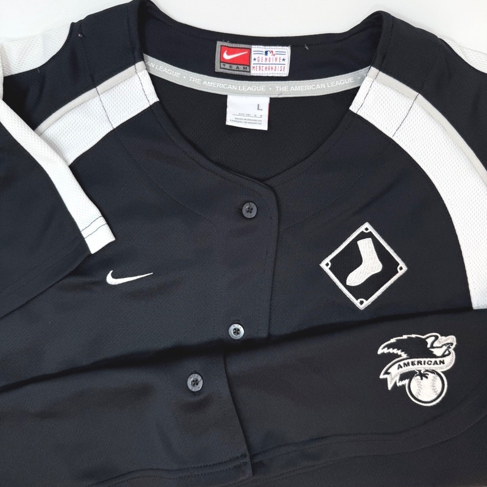 Nike White Sox MLB‎ American League Baseball Jersey Black Youth Large 12-14